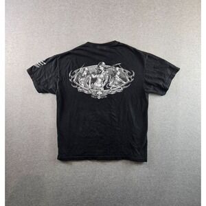 Vintage Bullhead T-Shirt Mens Large Black American Skulls Grunge Babes Y2K